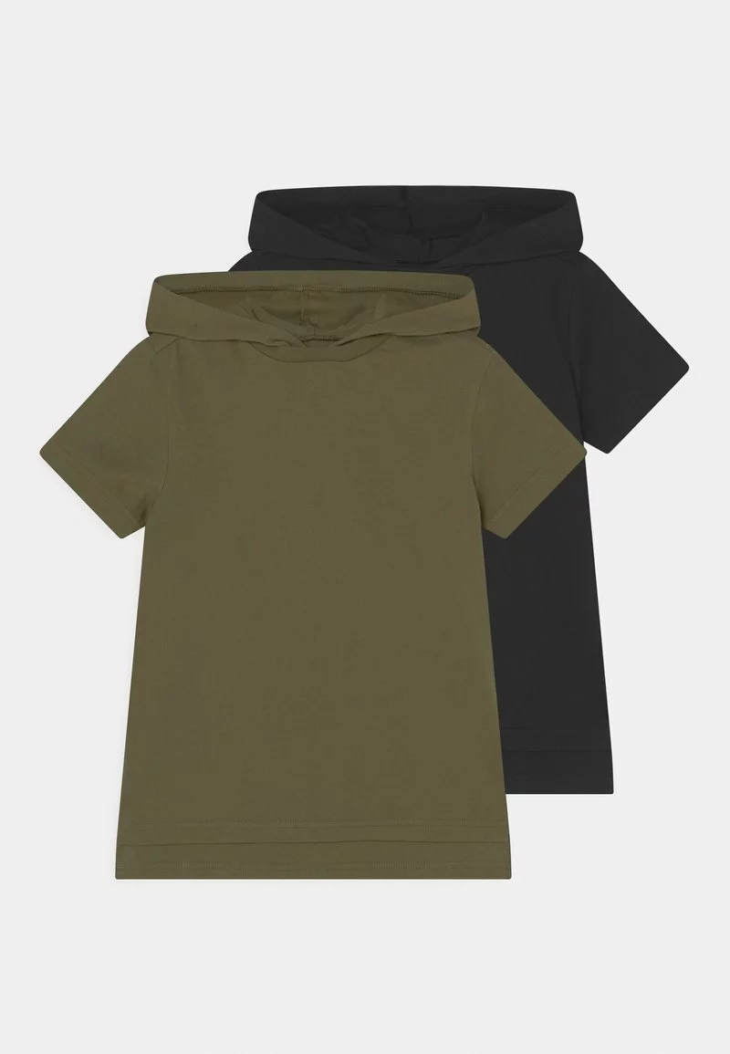 Friboo Niños BOYS HOODED TEE 2 PACK - Camiseta Estampada - Khaki/black 3 Friboo Niños BOYS HOODED TEE 2 PACK - Camiseta Estampada - Khaki/black