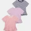Friboo Niños PEPLUM HEM TEE 3 PACK - Camiseta Estampada - Pink - 402_purple - 404_dark Blue - 503 -VivaEstilo Ventas 1a6045a7da36400a8385b1332054c1da