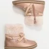 Friboo Niños Botines Con Cordones - Rose Gold
