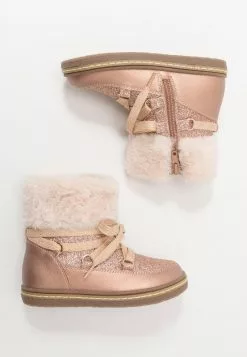 Friboo Niños Botines Con Cordones - Rose Gold